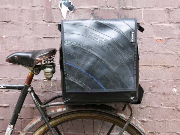 Backpack made of tractor hose & tarpaulin